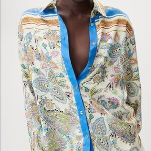 Zara Paisley Button Down Shirt